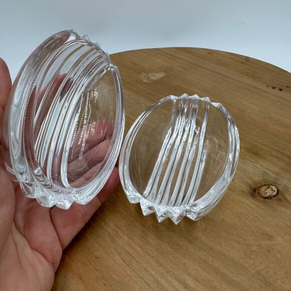 Gorham Crystal Egg  Nut Shape Trinket Box Vintage - Picture 9 of 11